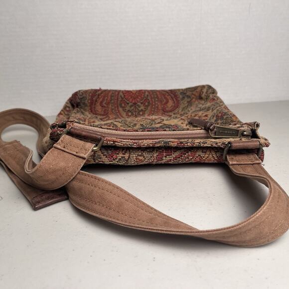 Fossil Crossbody Purse Paisley Tapestry Twill Shoulder Bag Boho Hippie Y2K - Picture 15 of 16